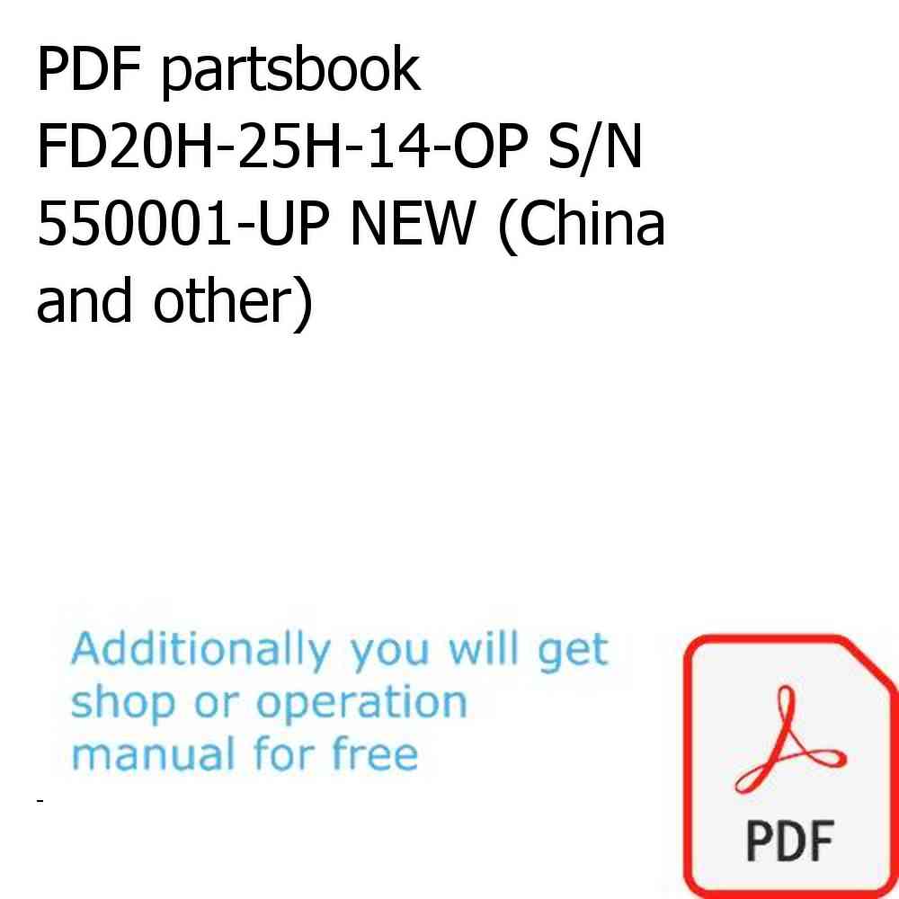 PDF partsbook FD20H-25H-14-OP S/N 550001-UP NEW (China and other)