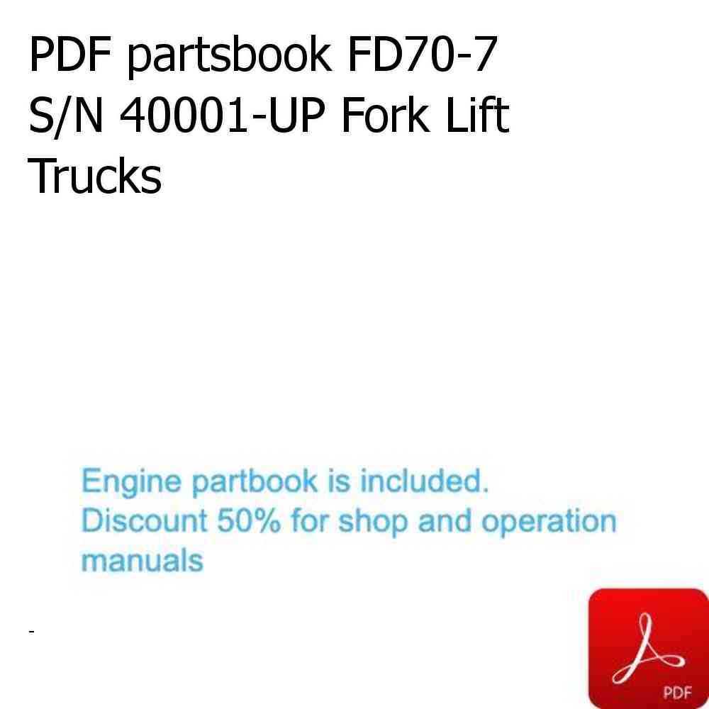 PDF partsbook FD70-7 S/N 40001-UP Fork Lift Trucks