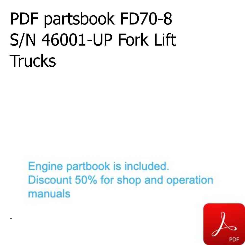 PDF partsbook FD70-8 S/N 46001-UP Fork Lift Trucks