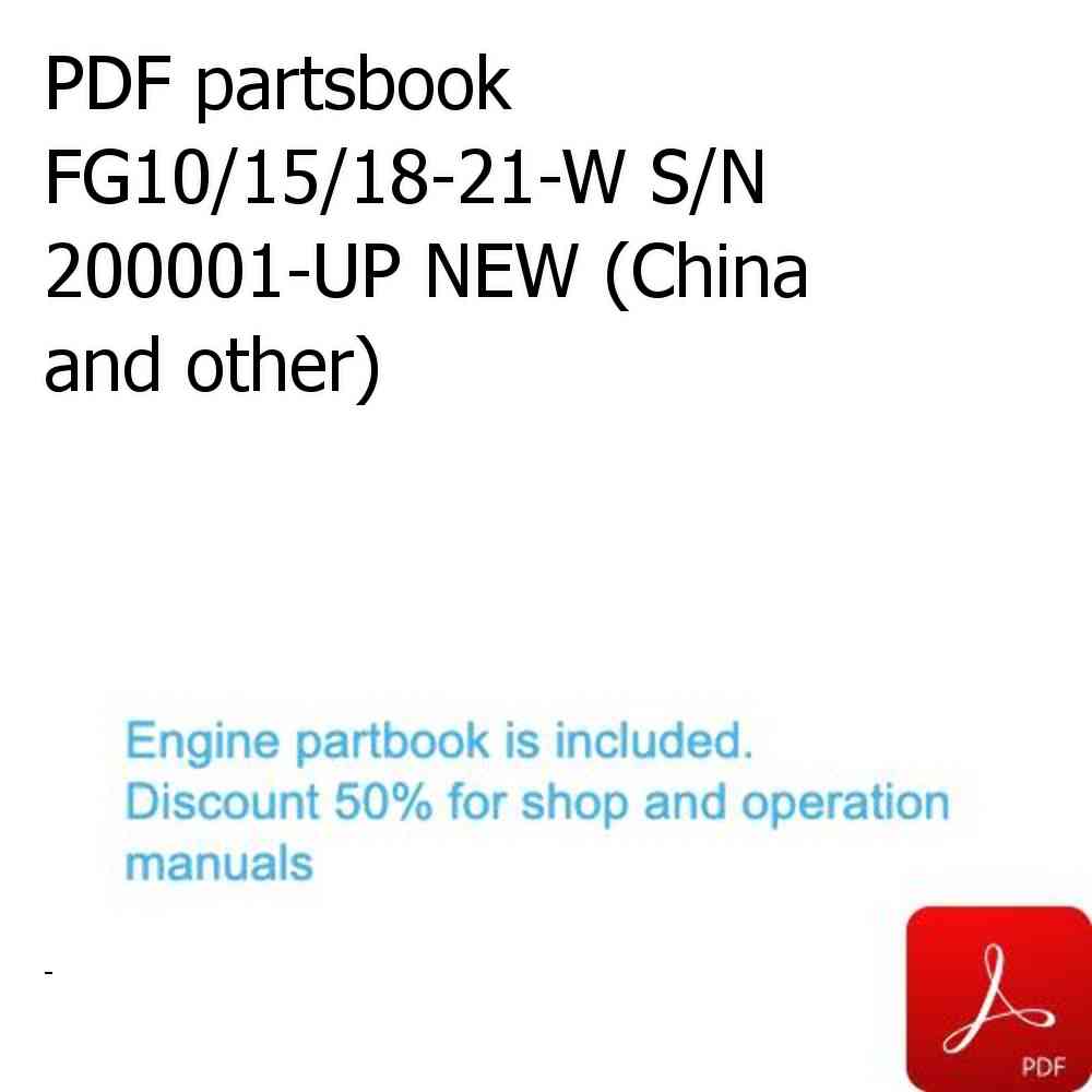 PDF partsbook FG10/15/18-21-W S/N 200001-UP NEW (China and other)