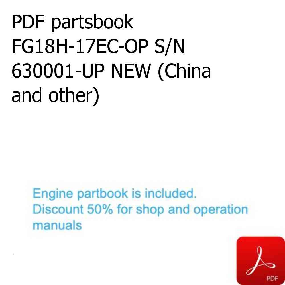 PDF partsbook FG18H-17EC-OP S/N 630001-UP NEW (China and other)