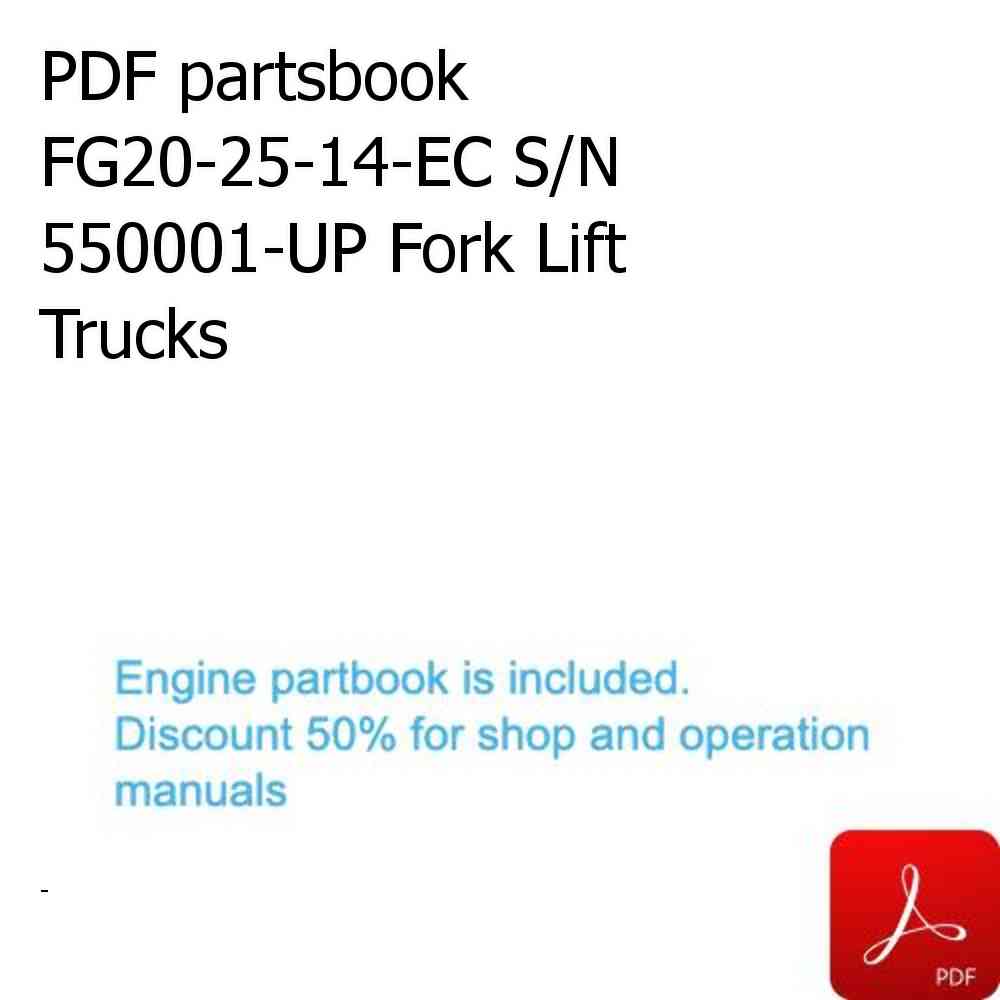 PDF partsbook FG20-25-14-EC S/N 550001-UP Fork Lift Trucks