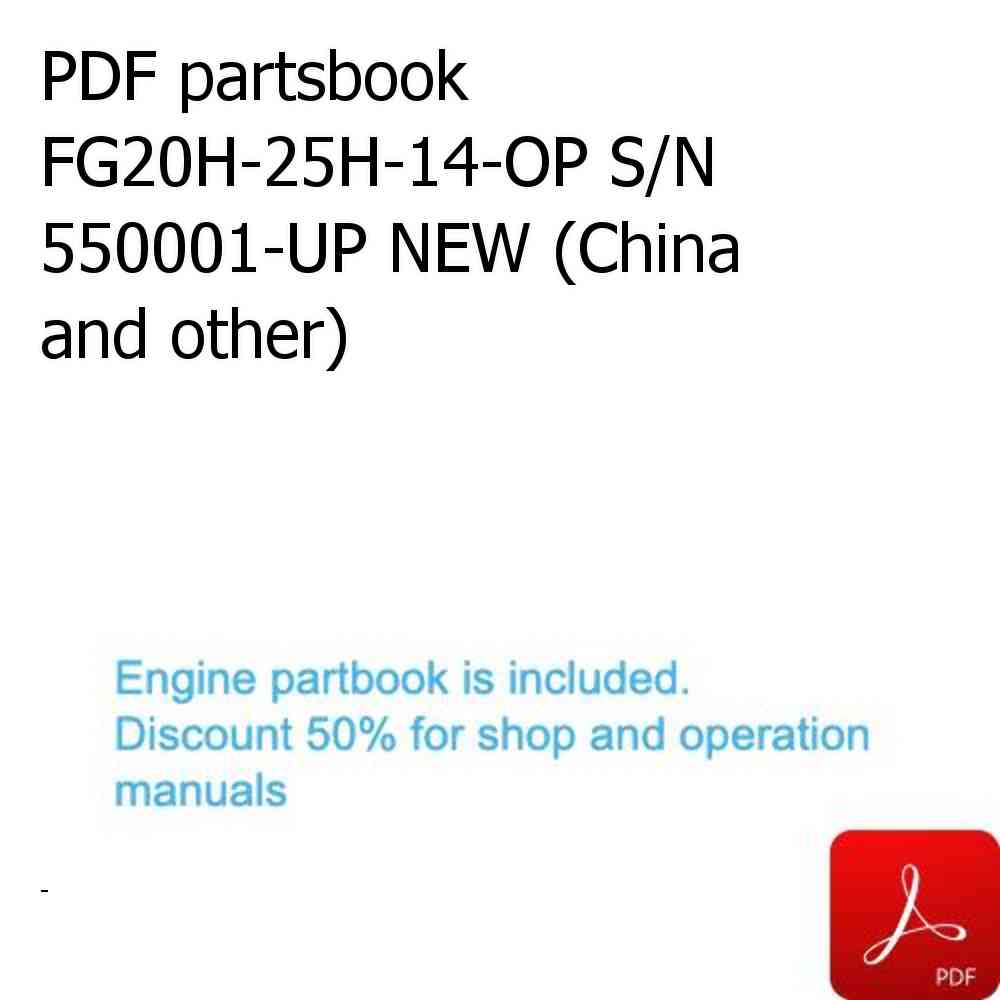 PDF partsbook FG20H-25H-14-OP S/N 550001-UP NEW (China and other)