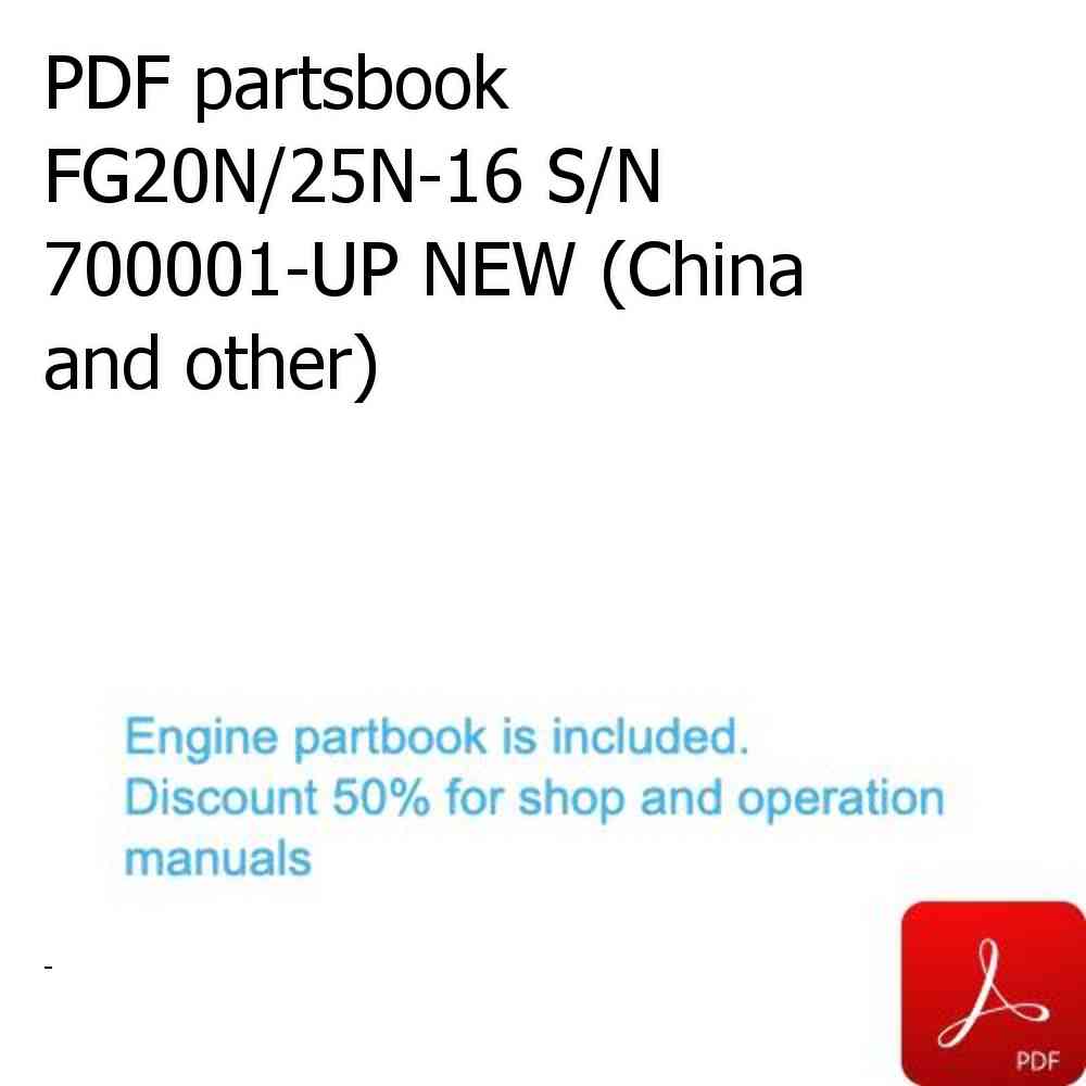 PDF partsbook FG20N/25N-16 S/N 700001-UP NEW (China and other)