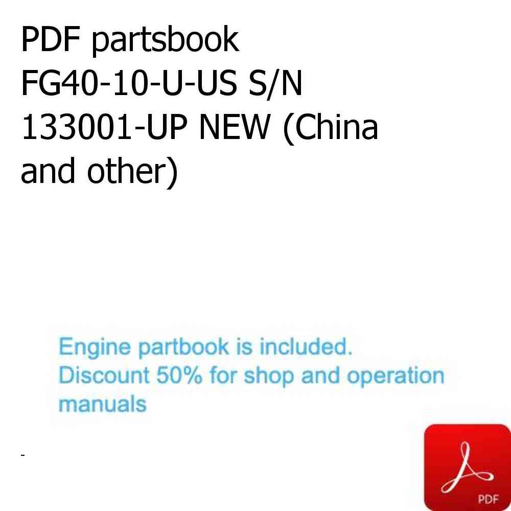 PDF partsbook FG40-10-U-US S/N 133001-UP NEW (China and other)