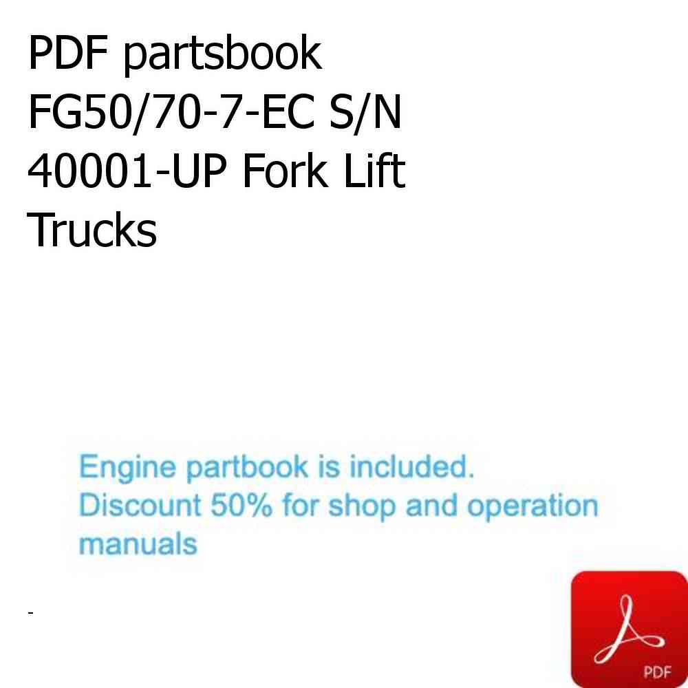 PDF partsbook FG50/70-7-EC S/N 40001-UP Fork Lift Trucks