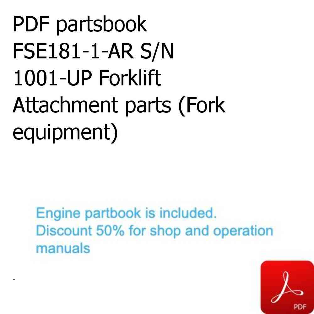 PDF partsbook FSE181-1-AR S/N 1001-UP Forklift Attachment parts (Fork equipment)