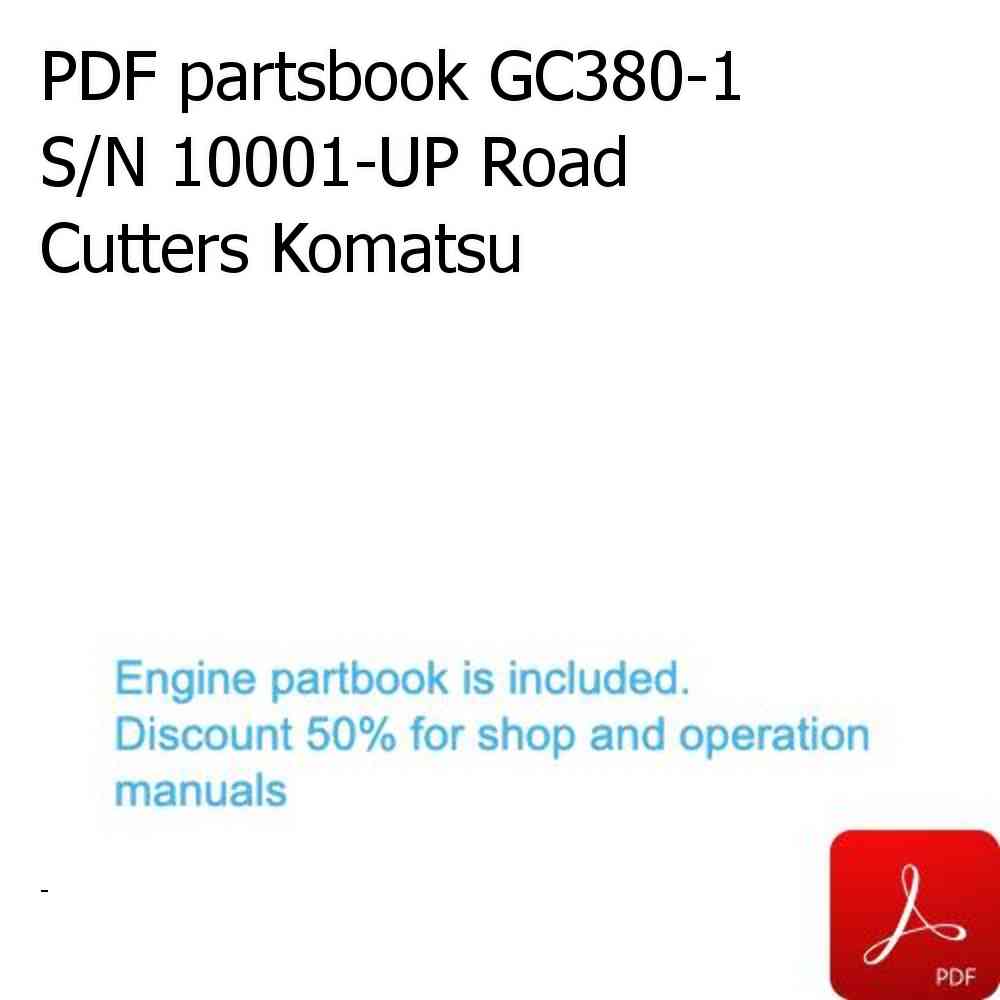 PDF partsbook GC380-1 S/N 10001-UP Road Cutters Komatsu