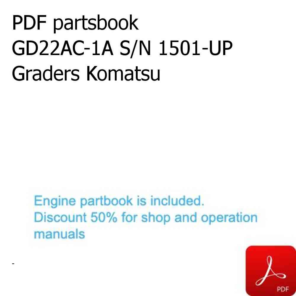 PDF partsbook GD22AC-1A S/N 1501-UP Graders Komatsu