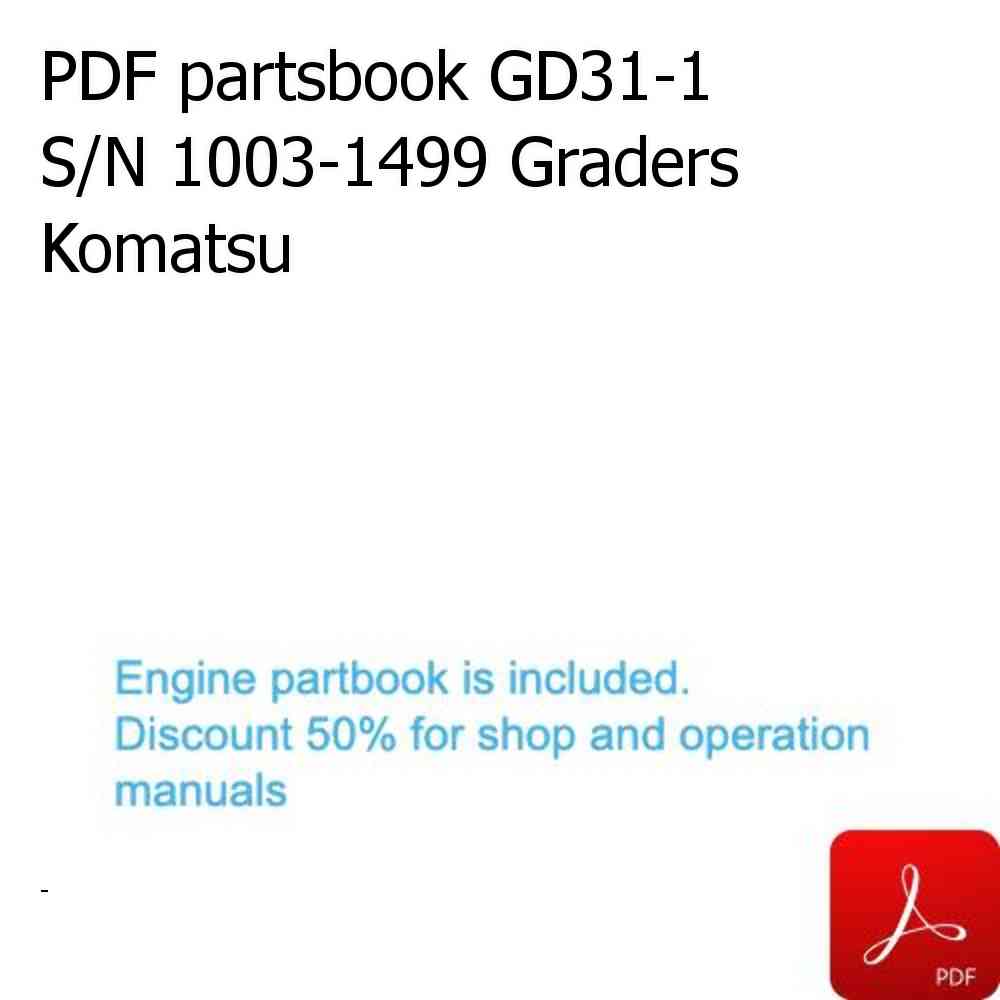 PDF partsbook GD31-1 S/N 1003-1499 Graders Komatsu