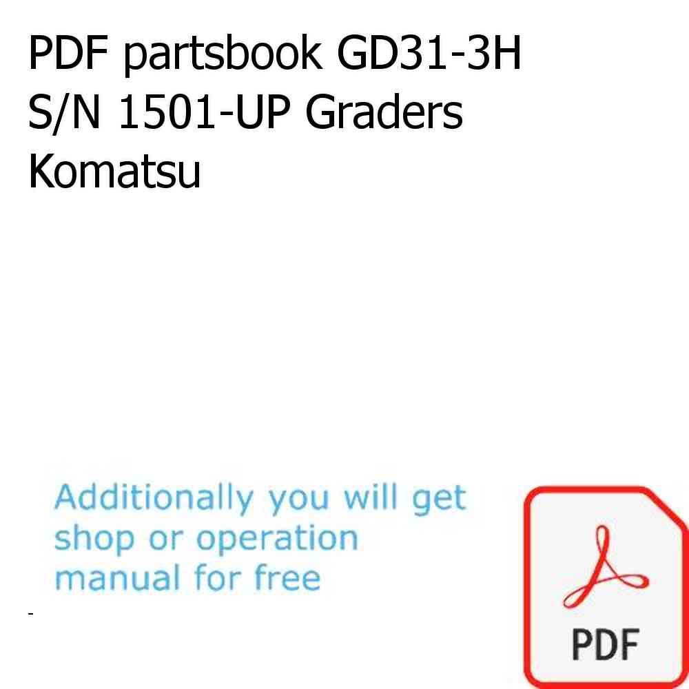 PDF partsbook GD31-3H S/N 1501-UP Graders Komatsu
