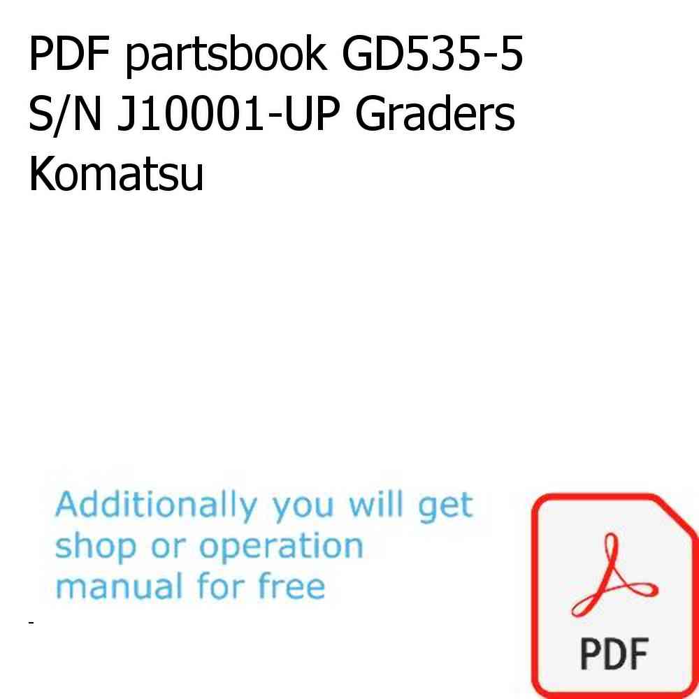 PDF partsbook GD535-5 S/N J10001-UP Graders Komatsu