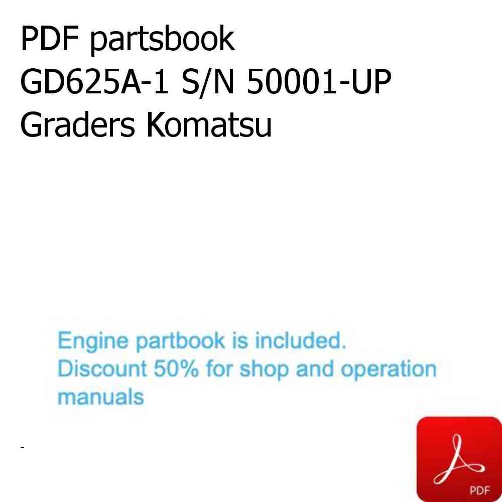 PDF partsbook GD625A-1 S/N 50001-UP Graders Komatsu