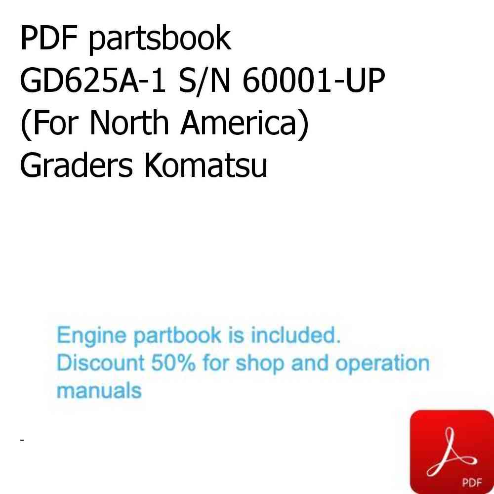 PDF partsbook GD625A-1 S/N 60001-UP (For North America) Graders Komatsu