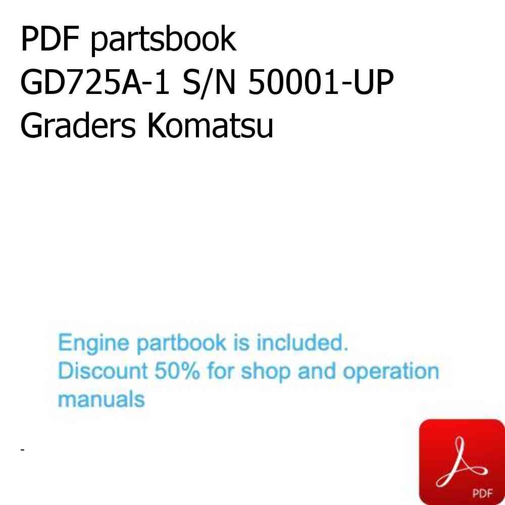 PDF partsbook GD725A-1 S/N 50001-UP Graders Komatsu