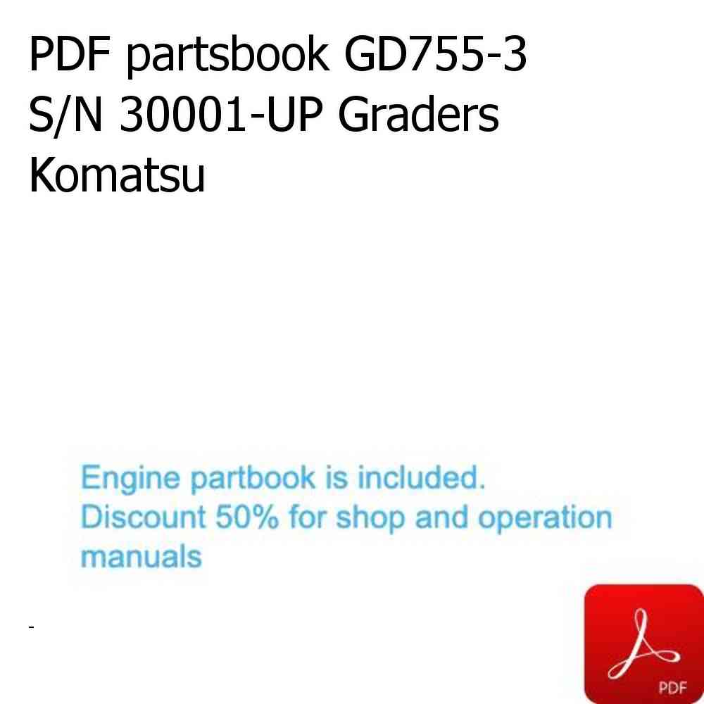 PDF partsbook GD755-3 S/N 30001-UP Graders Komatsu