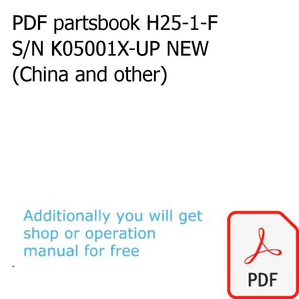 PDF partsbook H25-1-F S/N K05001X-UP NEW (China and other)