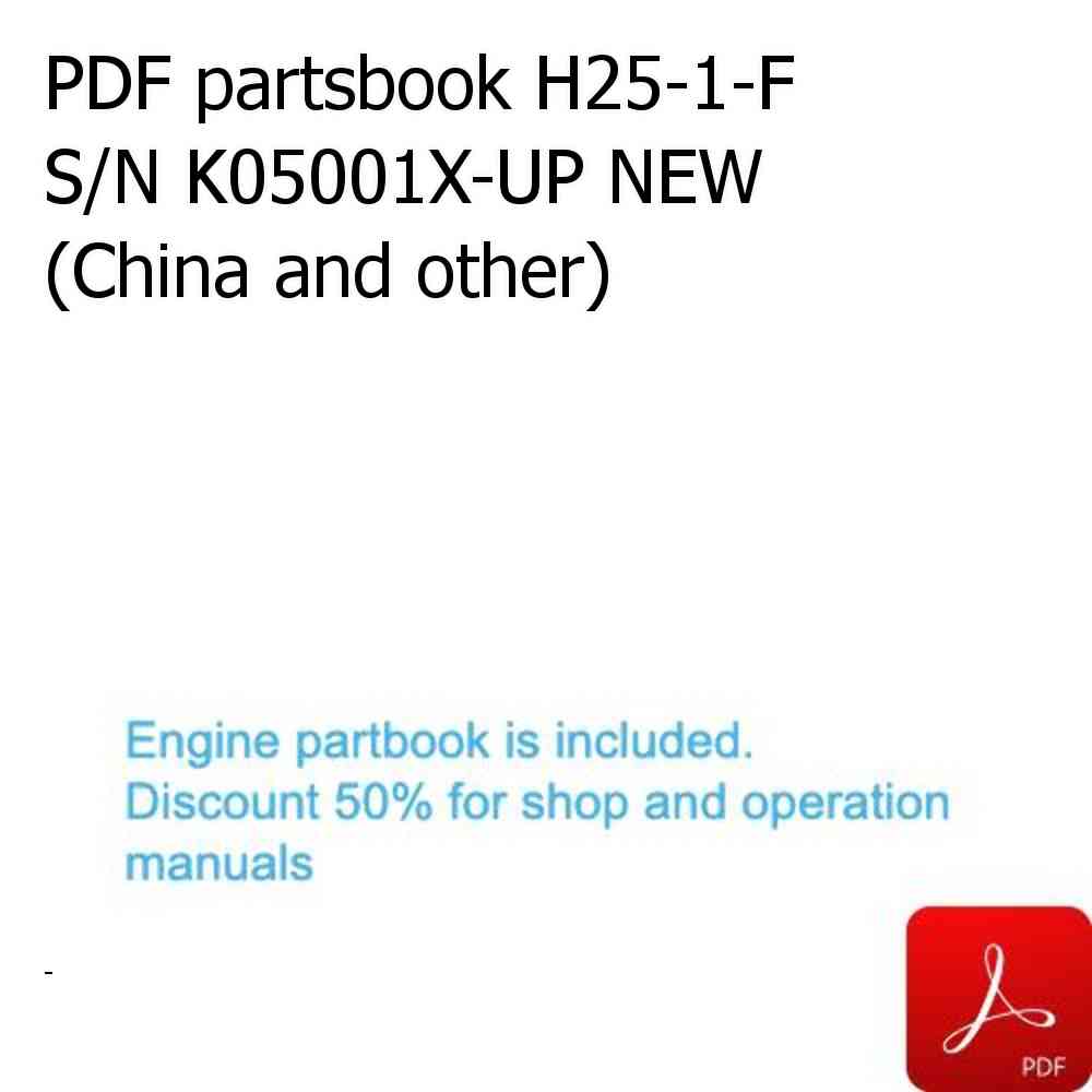 PDF partsbook H25-1-F S/N K05001X-UP NEW (China and other)