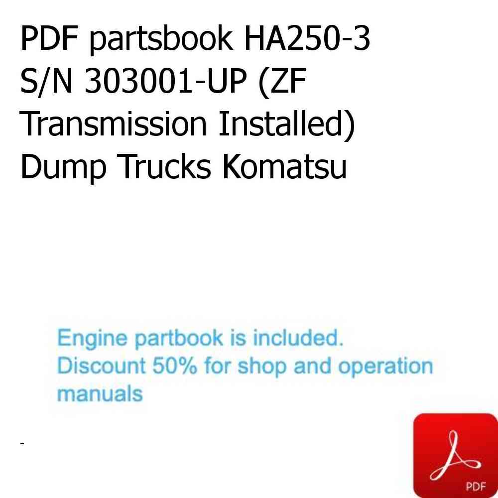 PDF partsbook HA250-3 S/N 303001-UP (ZF Transmission Installed) Dump Trucks Komatsu