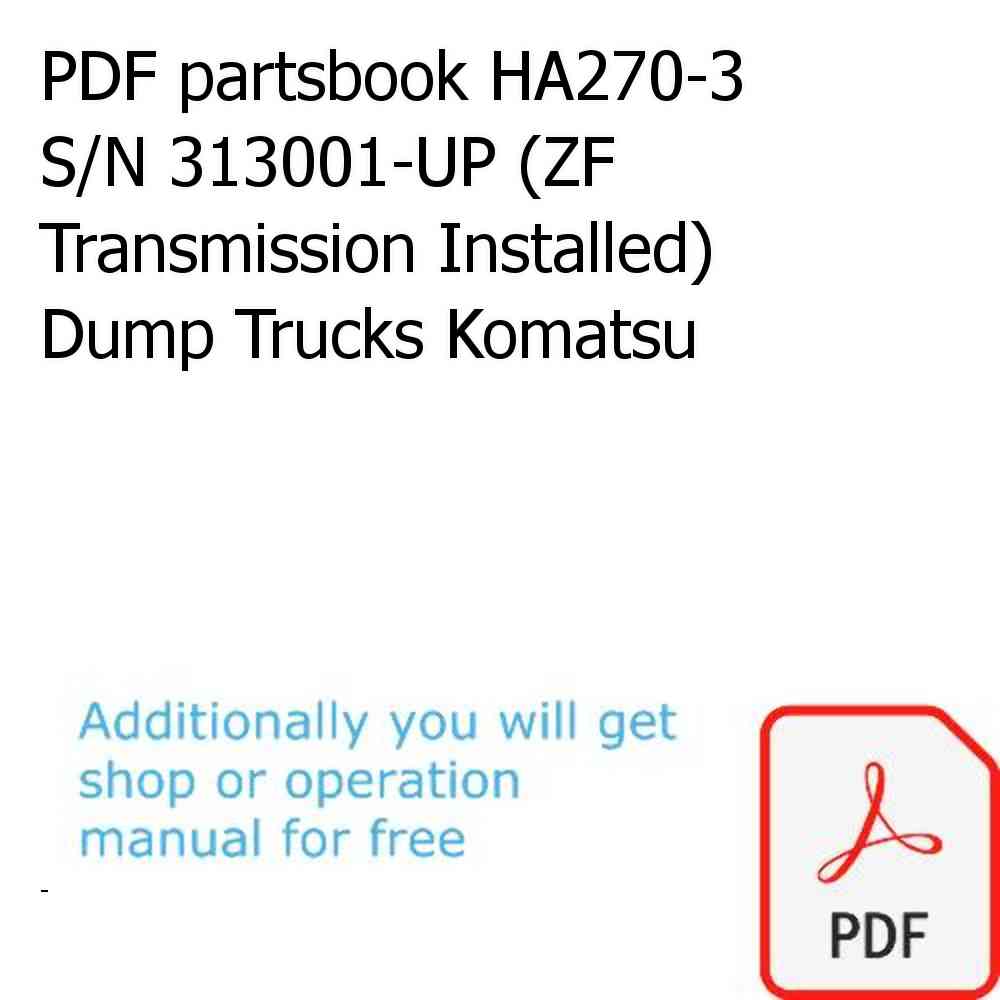 PDF partsbook HA270-3 S/N 313001-UP (ZF Transmission Installed) Dump Trucks Komatsu
