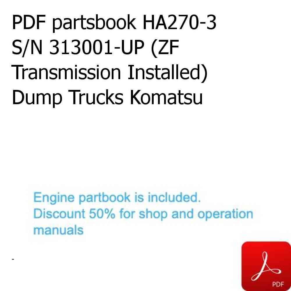 PDF partsbook HA270-3 S/N 313001-UP (ZF Transmission Installed) Dump Trucks Komatsu