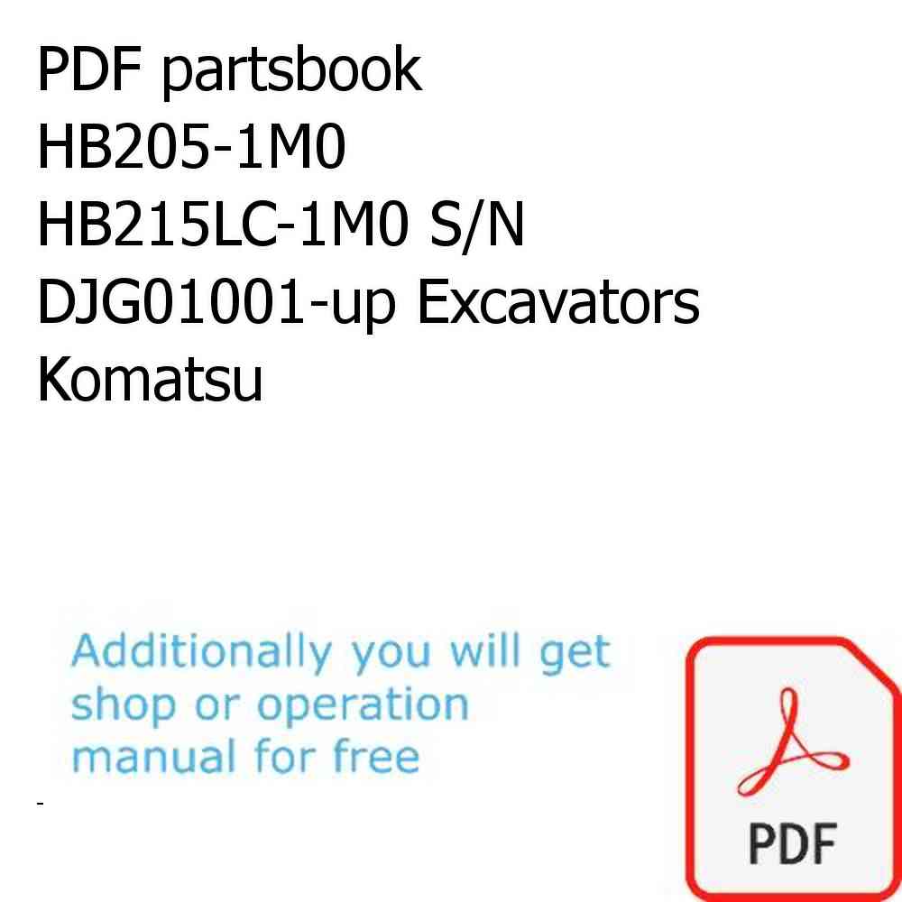 PDF partsbook HB205-1M0 HB215LC-1M0 S/N DJG01001-up Excavators Komatsu