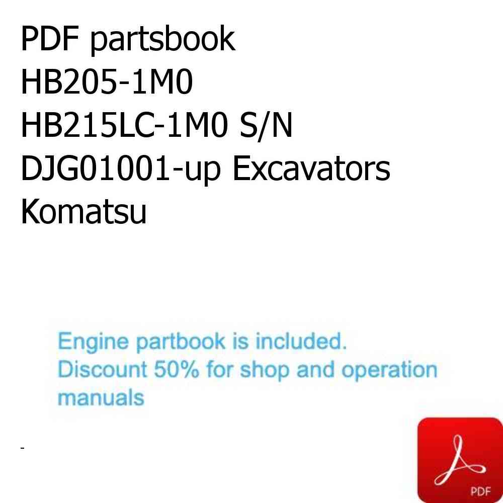 PDF partsbook HB205-1M0 HB215LC-1M0 S/N DJG01001-up Excavators Komatsu