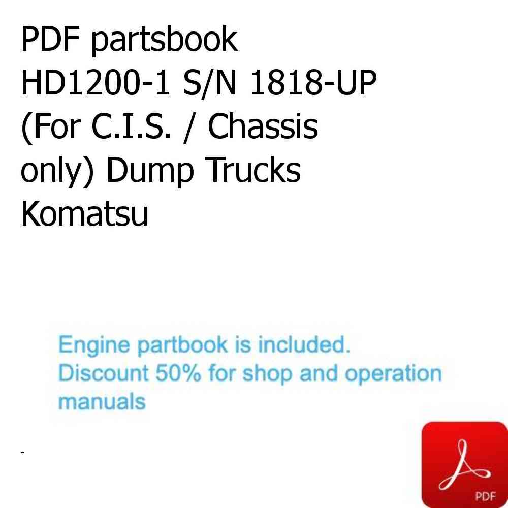PDF partsbook HD1200-1 S/N 1818-UP (For C.I.S. / Chassis only) Dump Trucks Komatsu