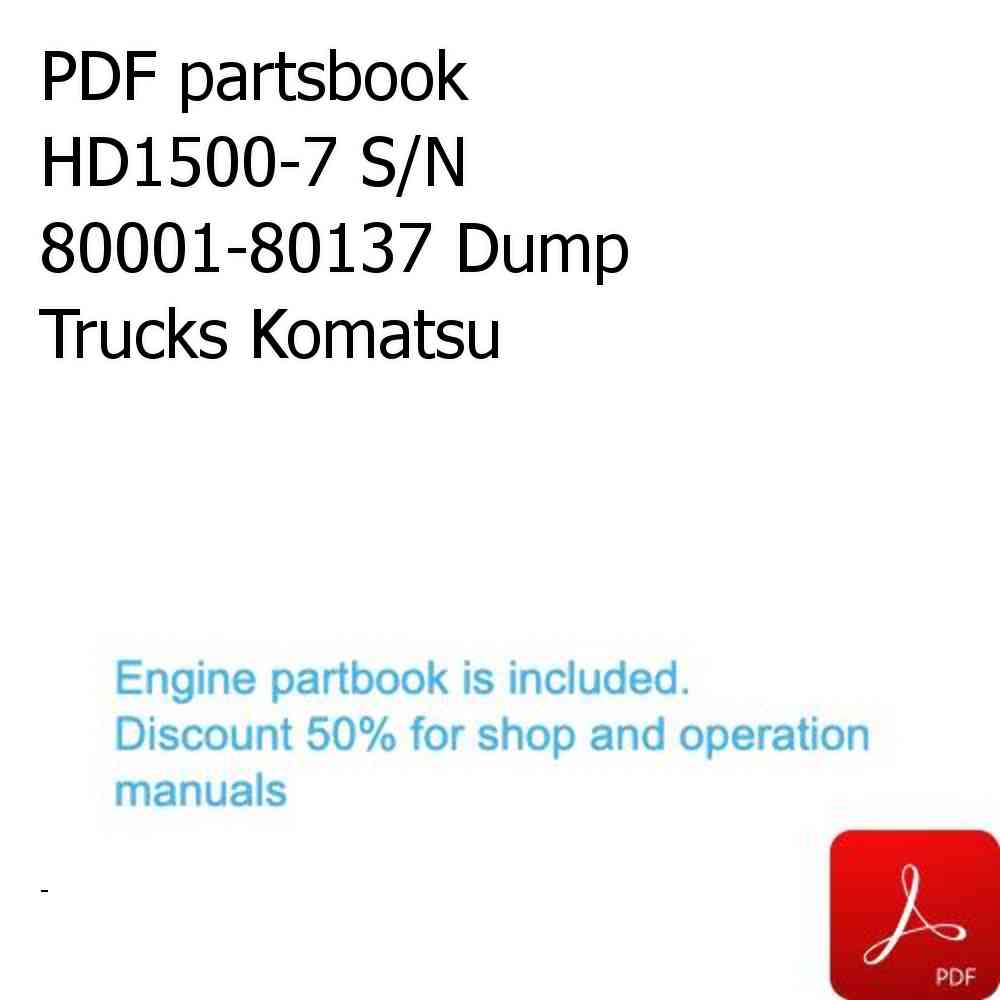 PDF partsbook HD1500-7 S/N 80001-80137 Dump Trucks Komatsu