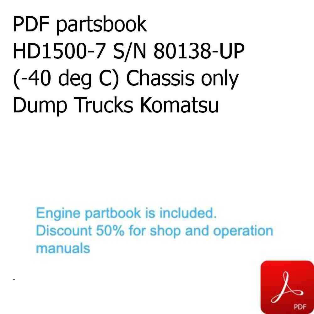 PDF partsbook HD1500-7 S/N 80138-UP (-40 deg C) Chassis only Dump Trucks Komatsu