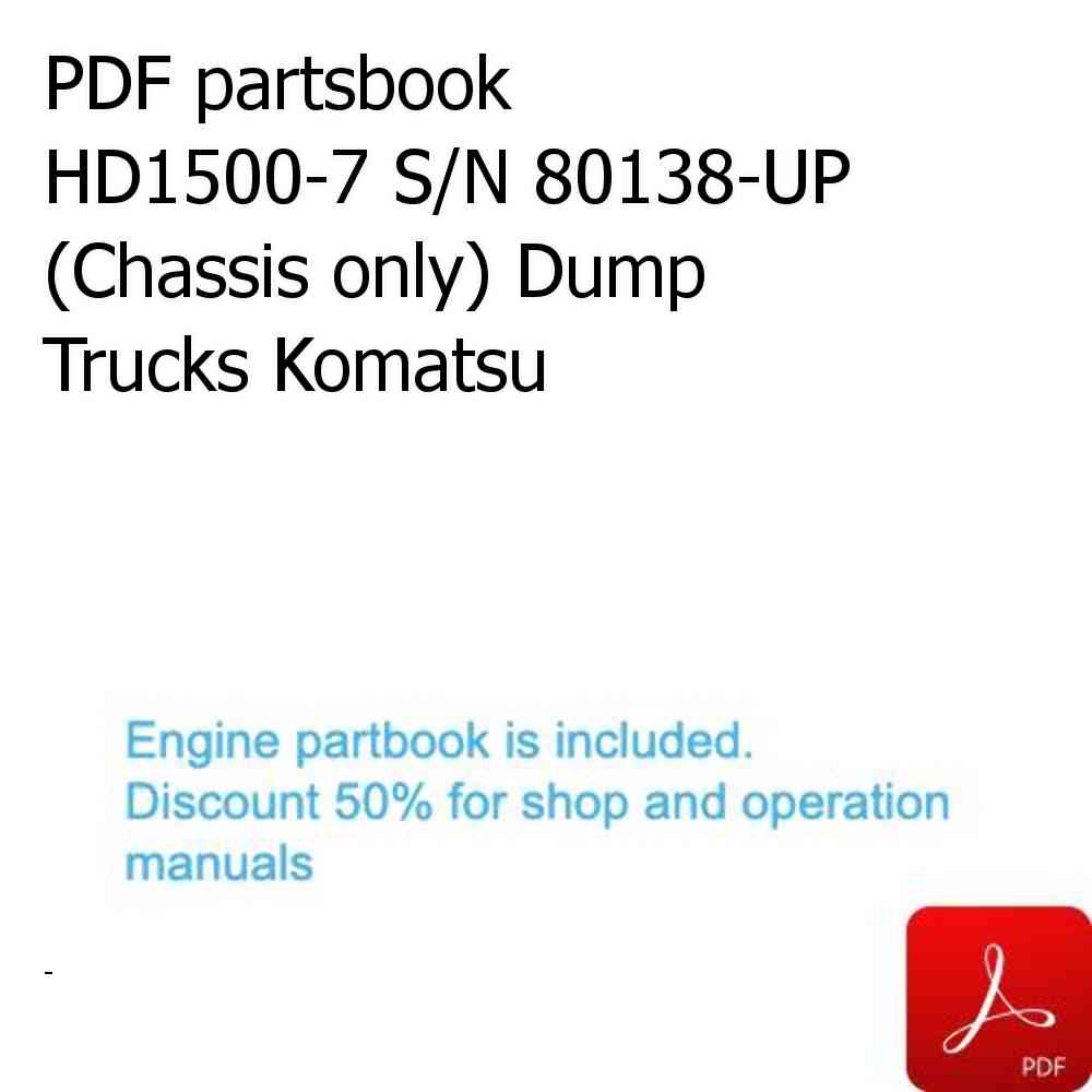 PDF partsbook HD1500-7 S/N 80138-UP (Chassis only) Dump Trucks Komatsu