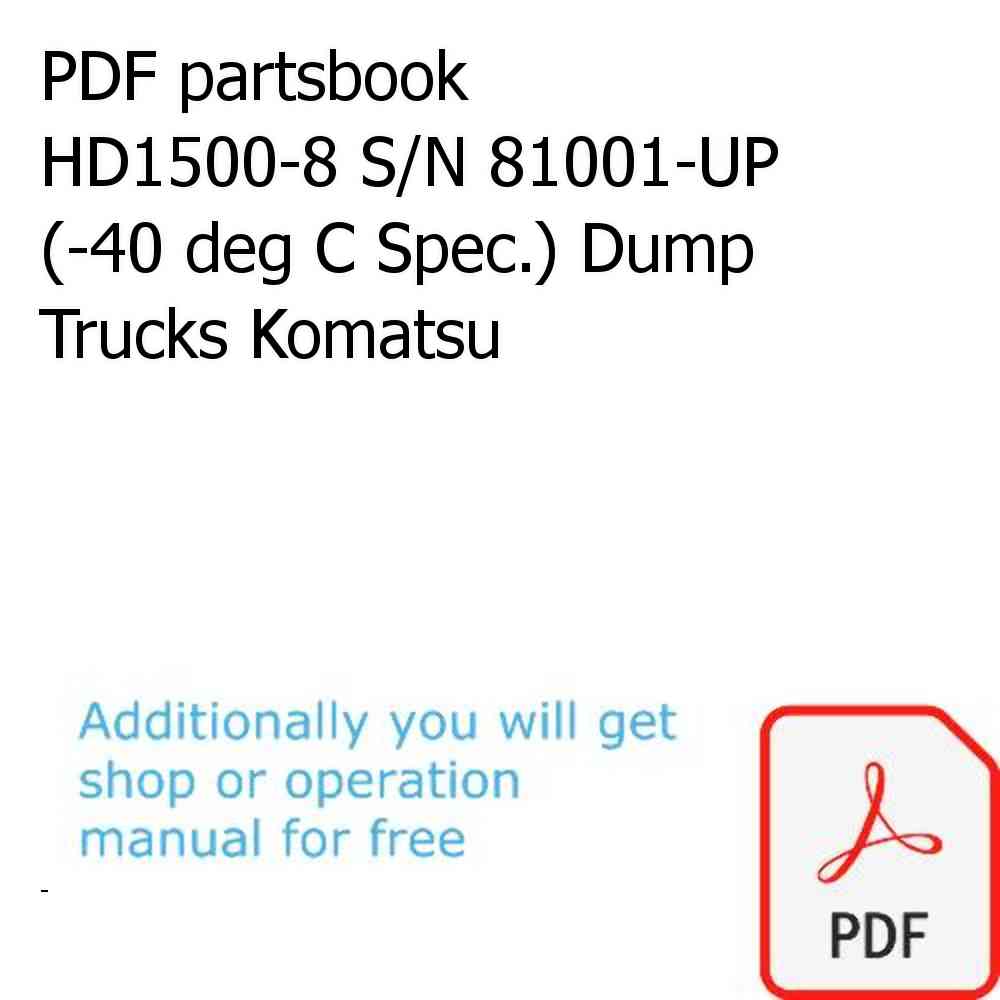 PDF partsbook HD1500-8 S/N 81001-UP (-40 deg C Spec.) Dump Trucks Komatsu