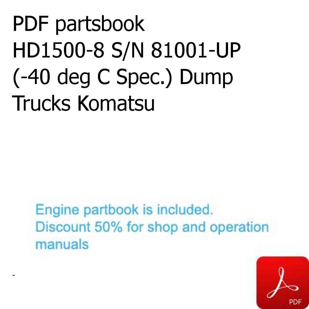 PDF partsbook HD1500-8 S/N 81001-UP (-40 deg C Spec.) Dump Trucks Komatsu