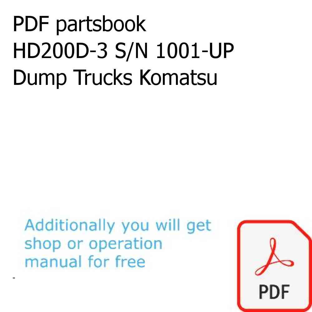 PDF partsbook HD200D-3 S/N 1001-UP Dump Trucks Komatsu