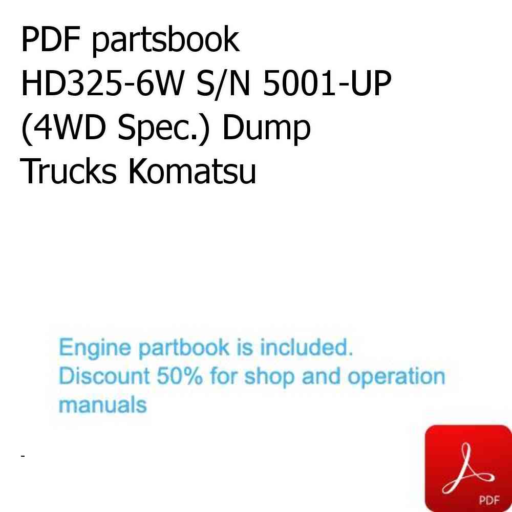 PDF partsbook HD325-6W S/N 5001-UP (4WD Spec.) Dump Trucks Komatsu