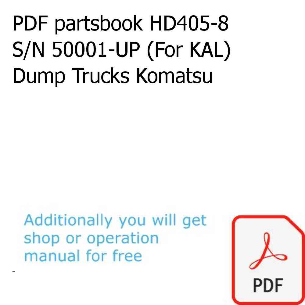 PDF partsbook HD405-8 S/N 50001-UP (For KAL) Dump Trucks Komatsu