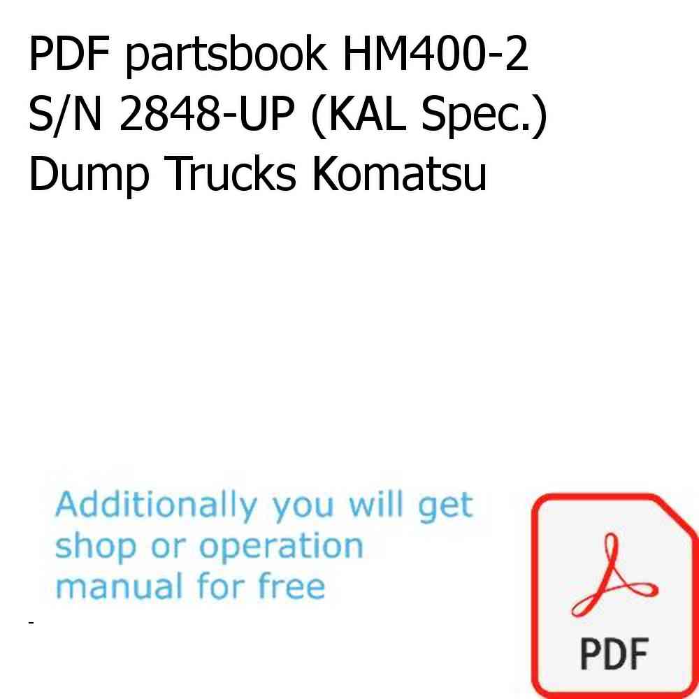 PDF partsbook HM400-2 S/N 2848-UP (KAL Spec.) Dump Trucks Komatsu