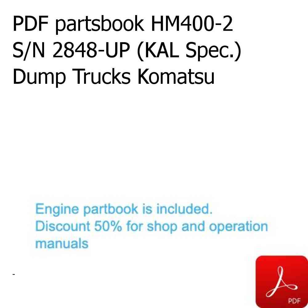 PDF partsbook HM400-2 S/N 2848-UP (KAL Spec.) Dump Trucks Komatsu