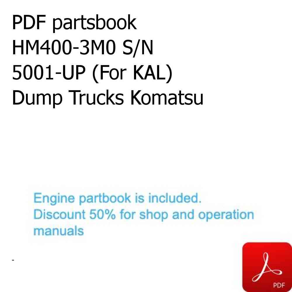 PDF partsbook HM400-3M0 S/N 5001-UP (For KAL) Dump Trucks Komatsu