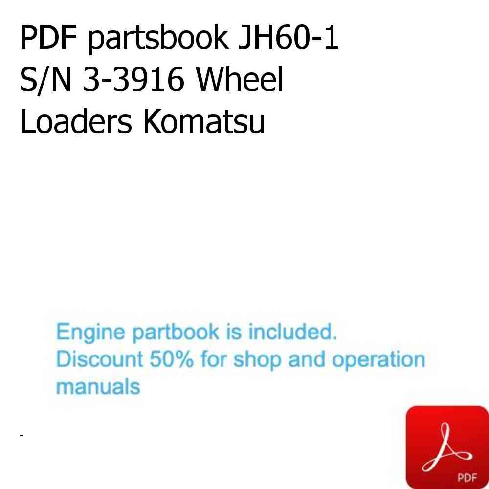 PDF partsbook JH60-1 S/N 3-3916 Wheel Loaders Komatsu