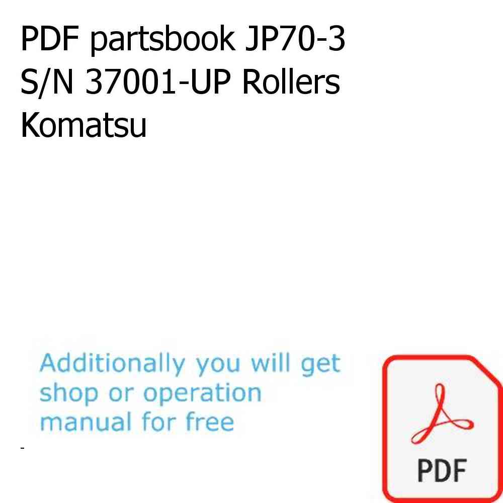 PDF partsbook JP70-3 S/N 37001-UP Rollers Komatsu