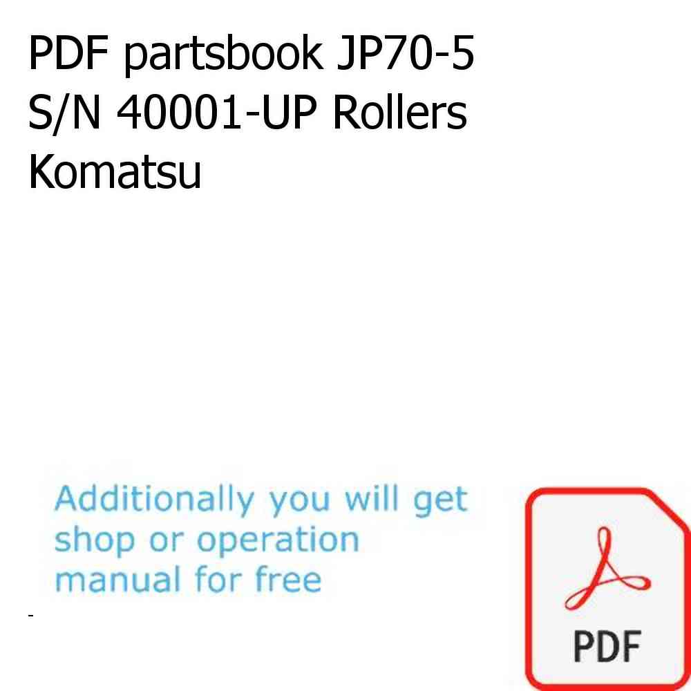 PDF partsbook JP70-5 S/N 40001-UP Rollers Komatsu