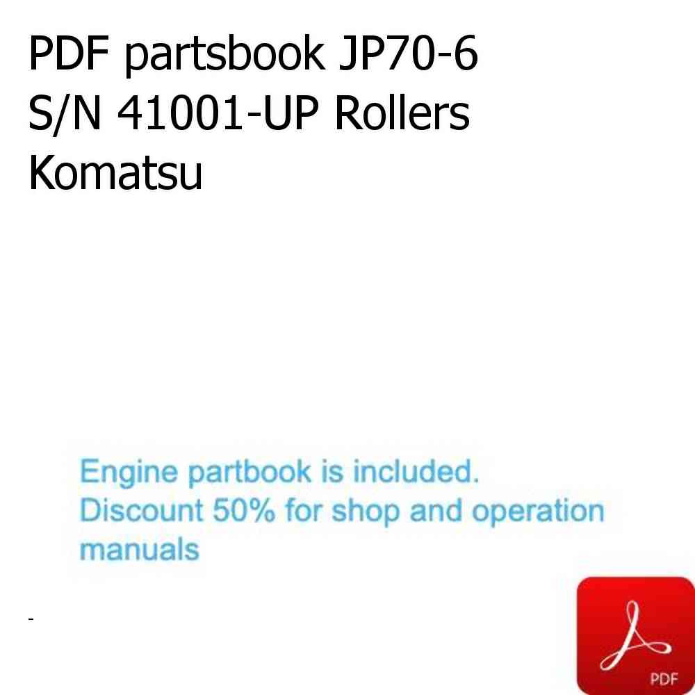 PDF partsbook JP70-6 S/N 41001-UP Rollers Komatsu