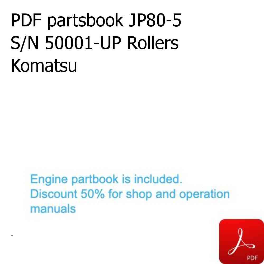 PDF partsbook JP80-5 S/N 50001-UP Rollers Komatsu