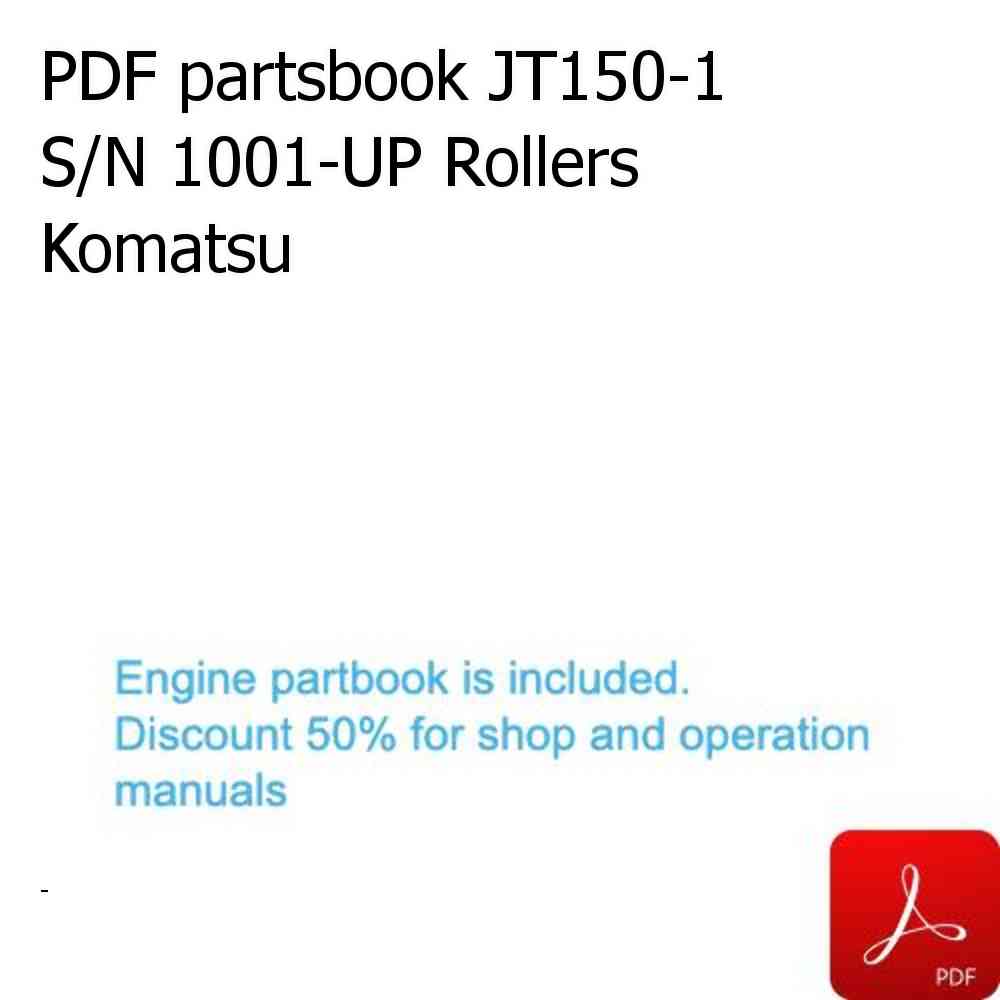 PDF partsbook JT150-1 S/N 1001-UP Rollers Komatsu