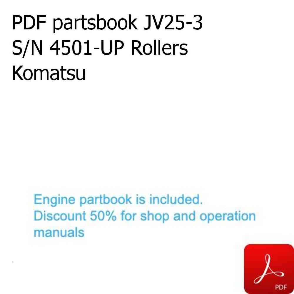 PDF partsbook JV25-3 S/N 4501-UP Rollers Komatsu