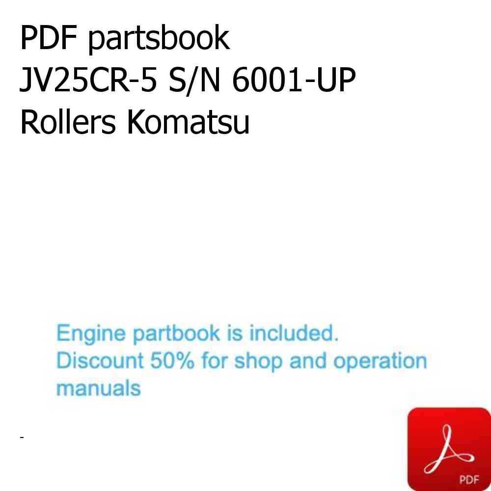 PDF partsbook JV25CR-5 S/N 6001-UP Rollers Komatsu