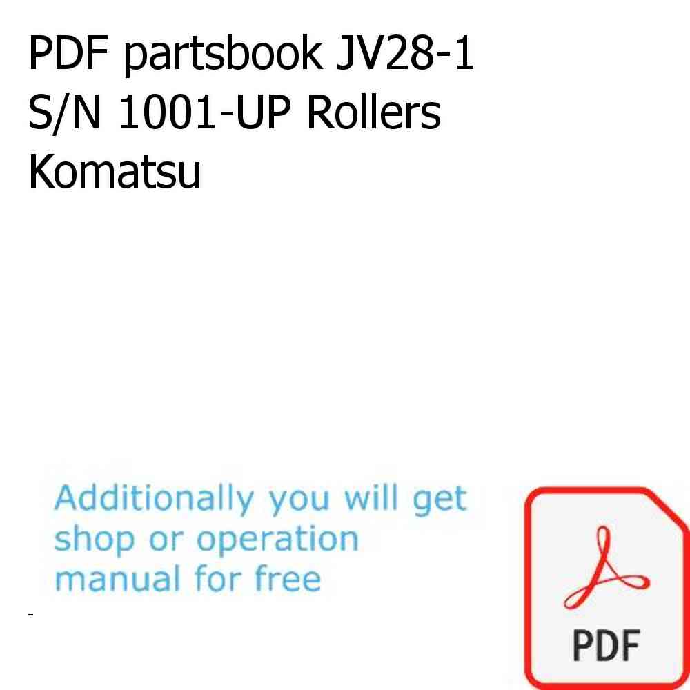 PDF partsbook JV28-1 S/N 1001-UP Rollers Komatsu