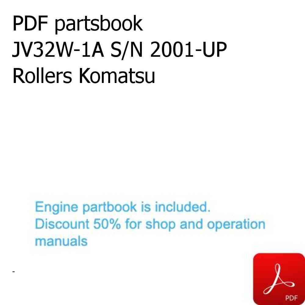 PDF partsbook JV32W-1A S/N 2001-UP Rollers Komatsu