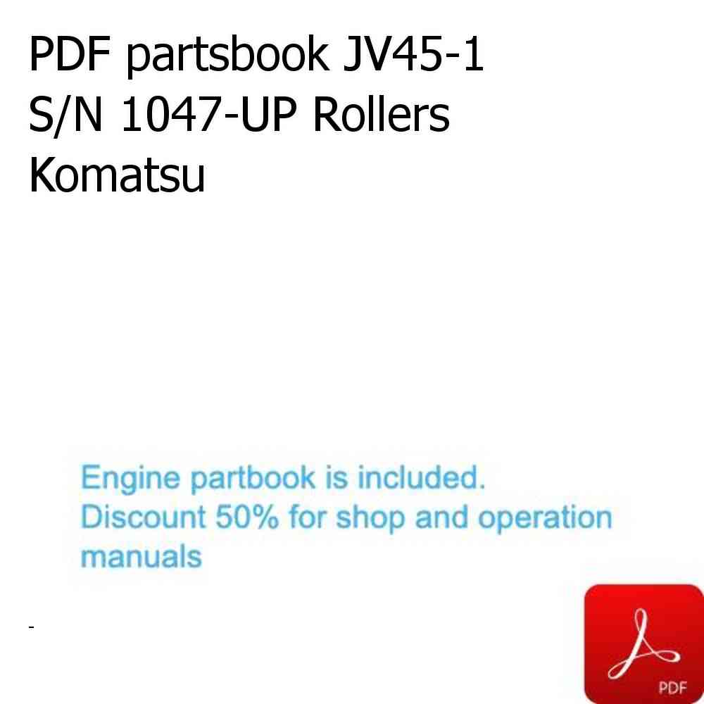 PDF partsbook JV45-1 S/N 1047-UP Rollers Komatsu